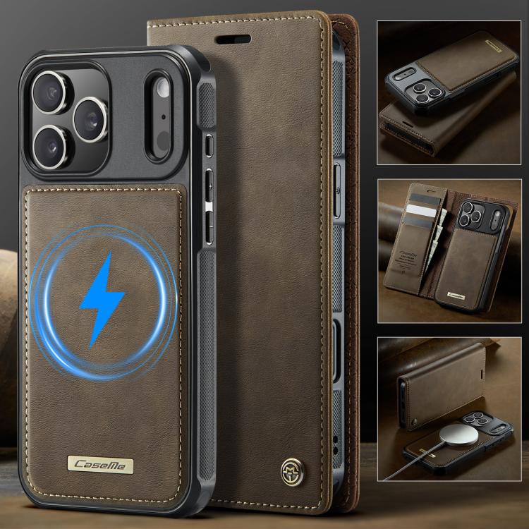 For iPhone 17 Pro CaseMe C49 MagSafe RFID Blocking Detachable Wallet Leather Phone Case