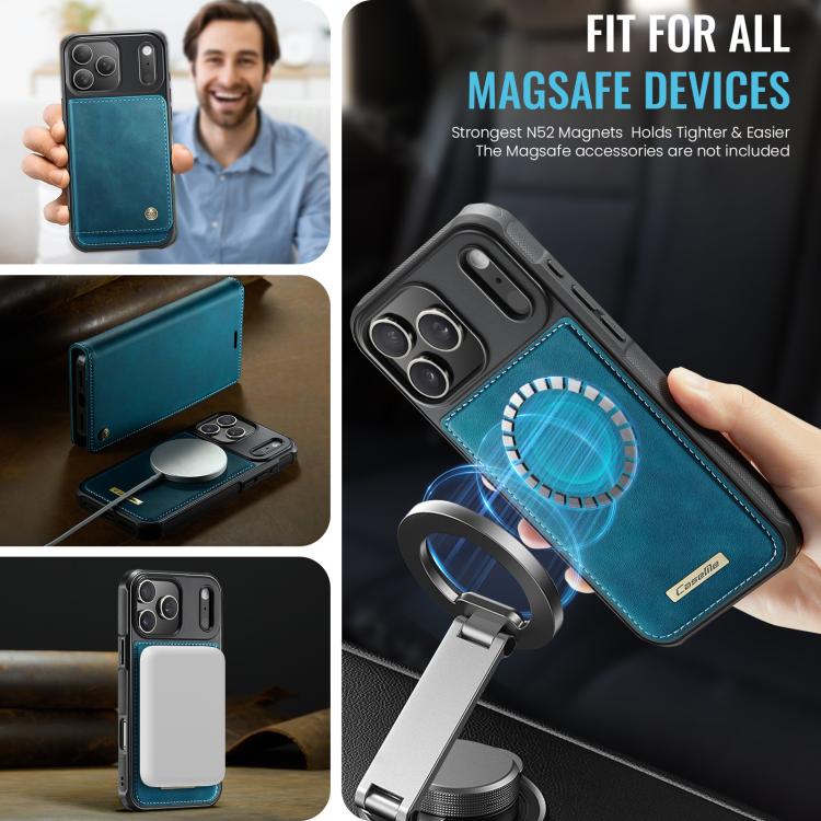 For iPhone 17 Pro CaseMe C49 MagSafe RFID Blocking Detachable Wallet Leather Phone Case