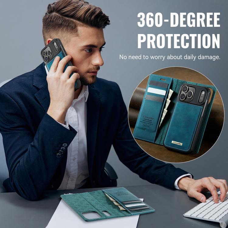 For iPhone 17 Pro CaseMe C49 MagSafe RFID Blocking Detachable Wallet Leather Phone Case