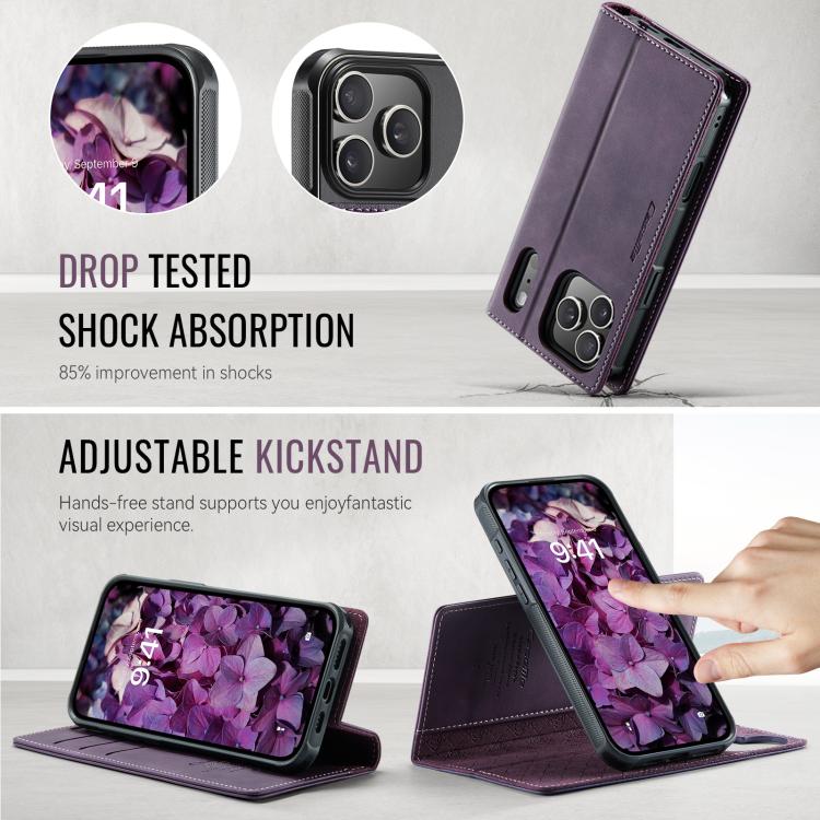 For iPhone 17 Pro CaseMe C49 MagSafe RFID Blocking Detachable Wallet Leather Phone Case