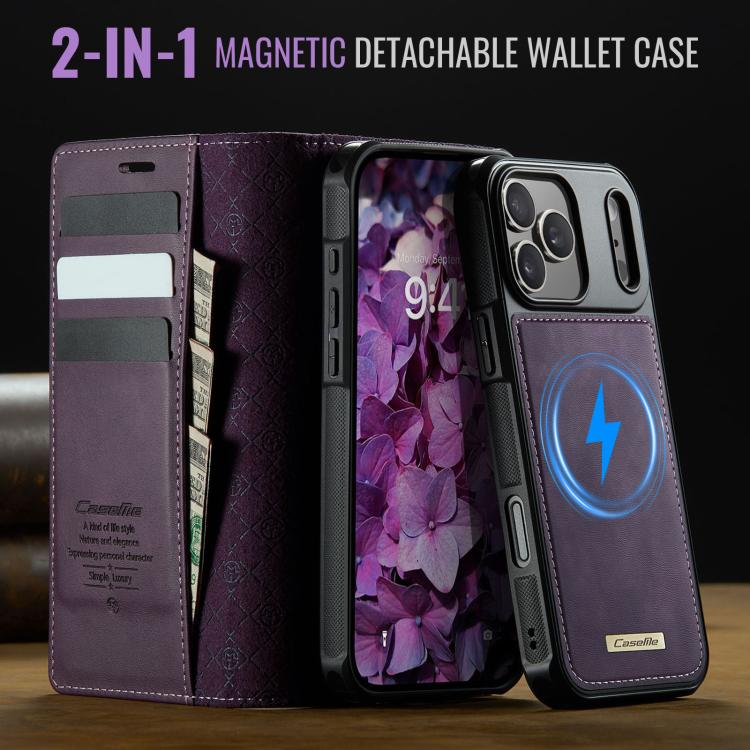 For iPhone 17 Pro CaseMe C49 MagSafe RFID Blocking Detachable Wallet Leather Phone Case