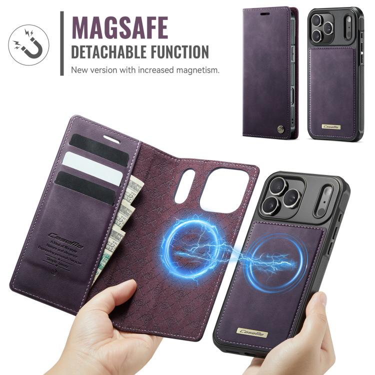 For iPhone 17 Pro CaseMe C49 MagSafe RFID Blocking Detachable Wallet Leather Phone Case