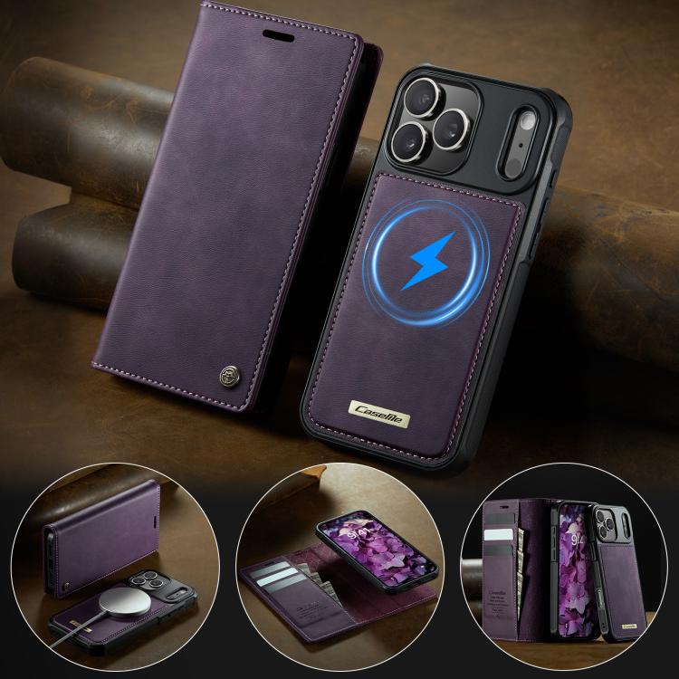 For iPhone 17 Pro CaseMe C49 MagSafe RFID Blocking Detachable Wallet Leather Phone Case