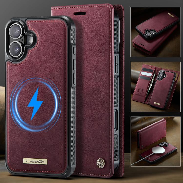 For iPhone 17 CaseMe C49 MagSafe RFID Blocking Detachable Wallet Leather Phone Case