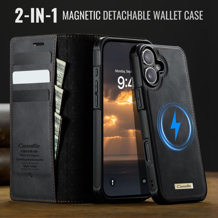 For iPhone 17 CaseMe C49 MagSafe RFID Blocking Detachable Wallet Leather Phone Case