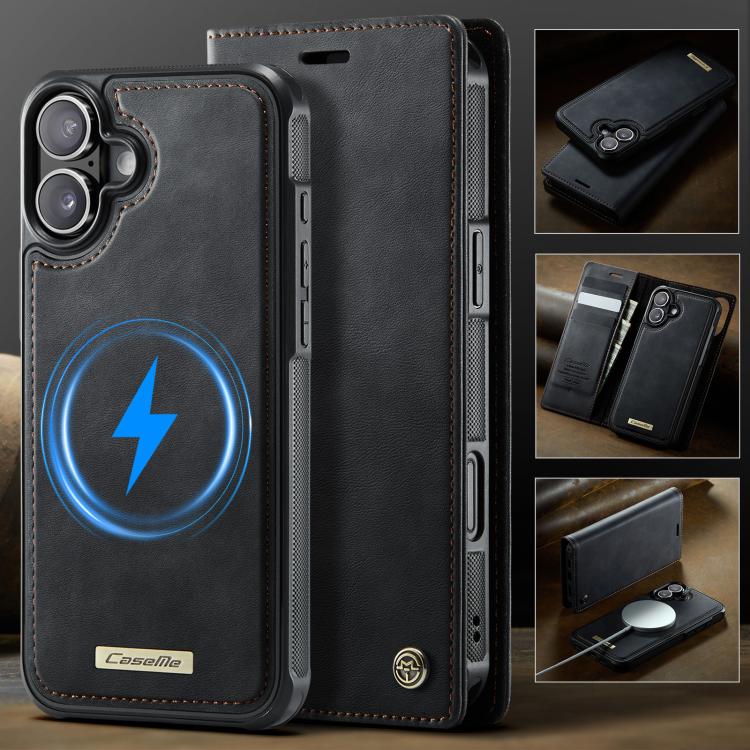 For iPhone 17 CaseMe C49 MagSafe RFID Blocking Detachable Wallet Leather Phone Case