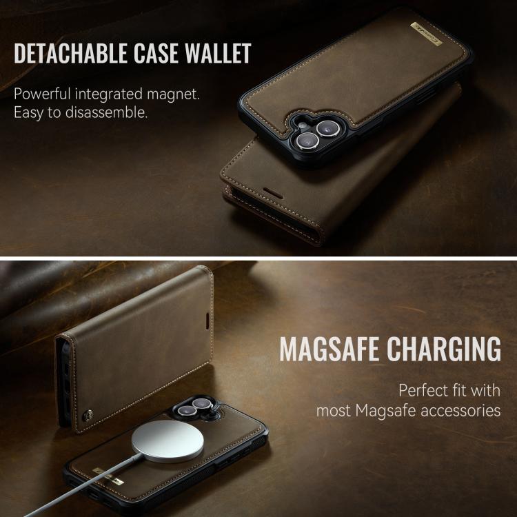 For iPhone 17 CaseMe C49 MagSafe RFID Blocking Detachable Wallet Leather Phone Case