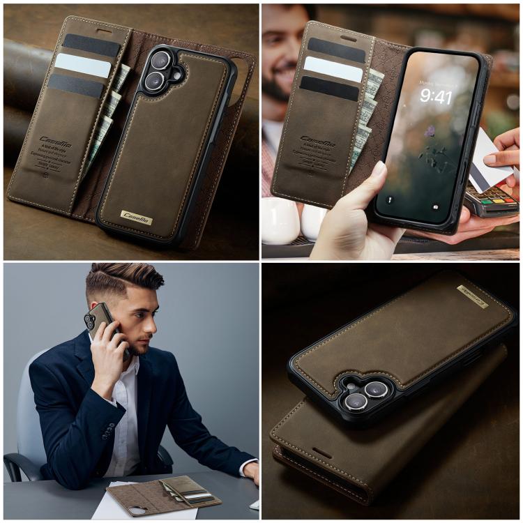 For iPhone 17 CaseMe C49 MagSafe RFID Blocking Detachable Wallet Leather Phone Case