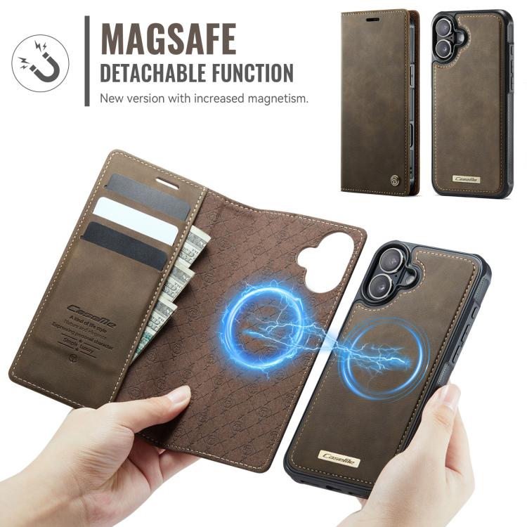 For iPhone 17 CaseMe C49 MagSafe RFID Blocking Detachable Wallet Leather Phone Case