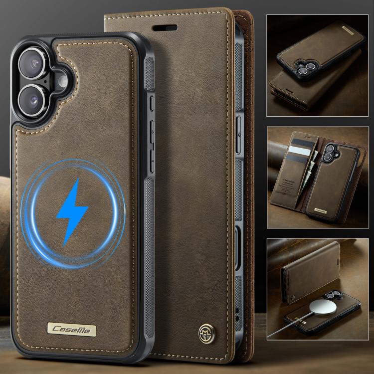 For iPhone 17 CaseMe C49 MagSafe RFID Blocking Detachable Wallet Leather Phone Case