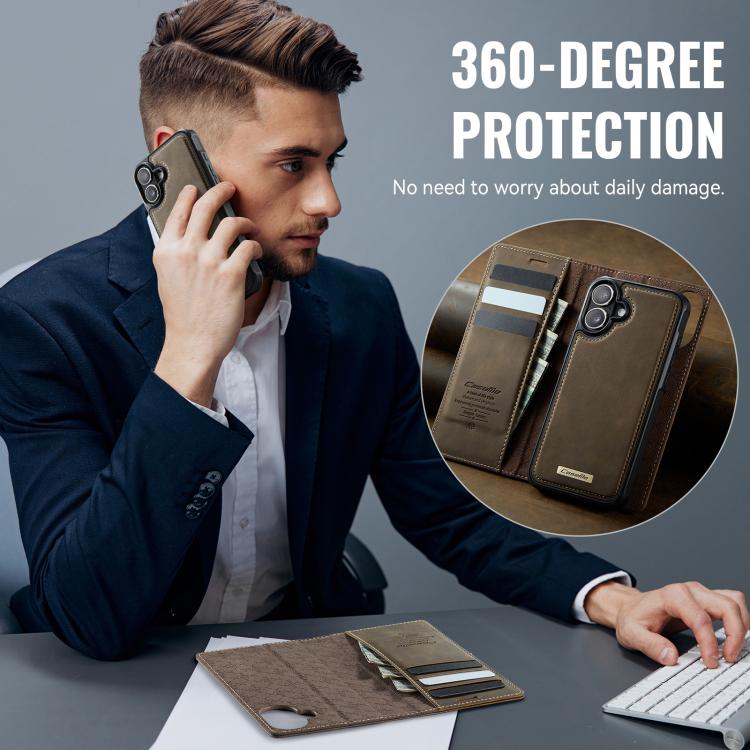 For iPhone 17 CaseMe C49 MagSafe RFID Blocking Detachable Wallet Leather Phone Case
