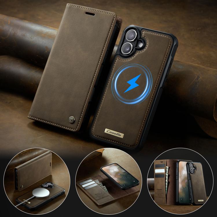 For iPhone 17 CaseMe C49 MagSafe RFID Blocking Detachable Wallet Leather Phone Case