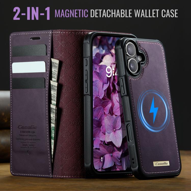 For iPhone 17 CaseMe C49 MagSafe RFID Blocking Detachable Wallet Leather Phone Case