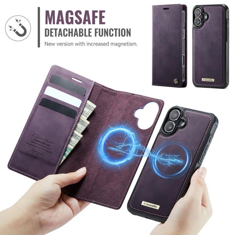 For iPhone 17 CaseMe C49 MagSafe RFID Blocking Detachable Wallet Leather Phone Case