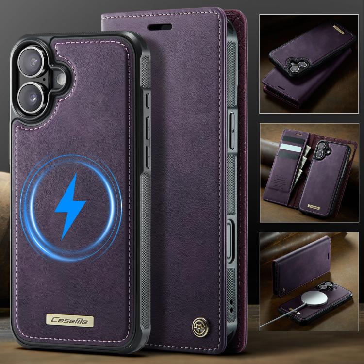 For iPhone 17 CaseMe C49 MagSafe RFID Blocking Detachable Wallet Leather Phone Case