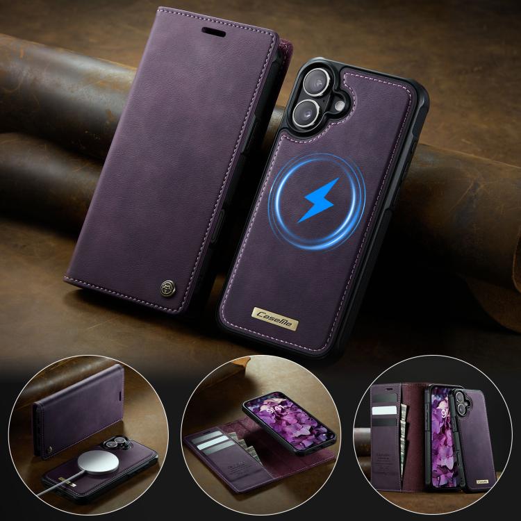 For iPhone 17 CaseMe C49 MagSafe RFID Blocking Detachable Wallet Leather Phone Case