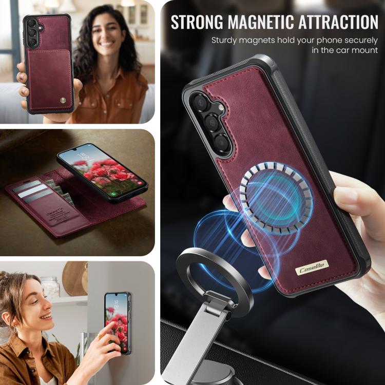 For Samsung Galaxy A16 5G CaseMe C49 Magnetic RFID Blocking Detachable Wallet Leather Phone Case