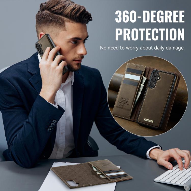 For Samsung Galaxy A16 5G CaseMe C49 Magnetic RFID Blocking Detachable Wallet Leather Phone Case