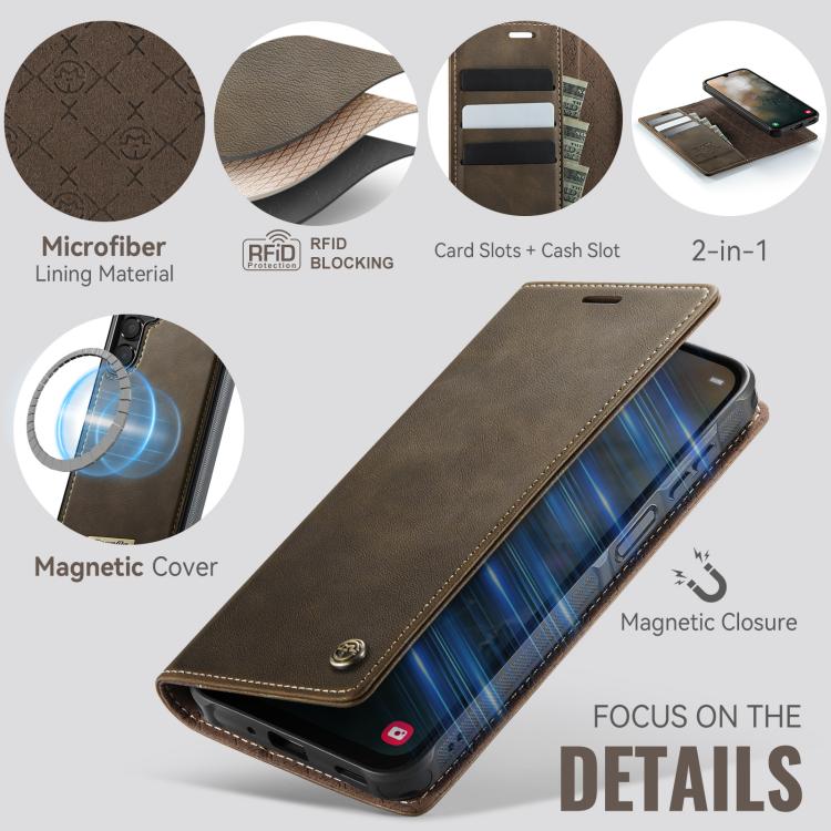 For Samsung Galaxy A16 5G CaseMe C49 Magnetic RFID Blocking Detachable Wallet Leather Phone Case