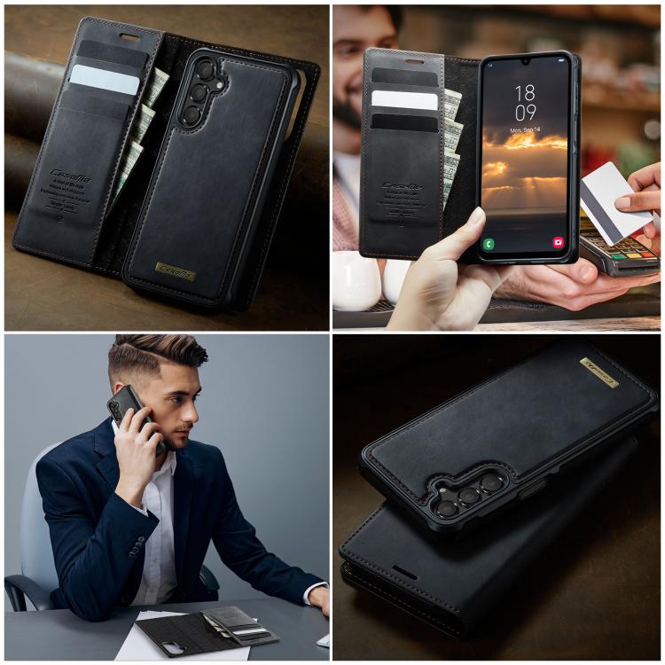 For Samsung Galaxy A15 CaseMe C49 Magnetic RFID Blocking Detachable Wallet Leather Phone Case