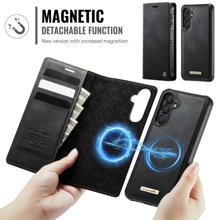 For Samsung Galaxy A15 CaseMe C49 Magnetic RFID Blocking Detachable Wallet Leather Phone Case