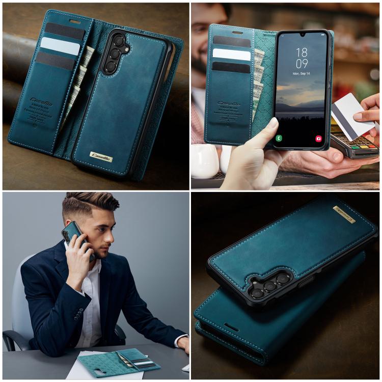 For Samsung Galaxy A15 CaseMe C49 Magnetic RFID Blocking Detachable Wallet Leather Phone Case
