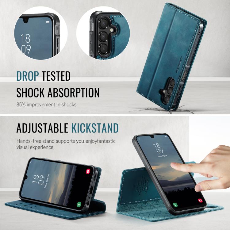 For Samsung Galaxy A15 CaseMe C49 Magnetic RFID Blocking Detachable Wallet Leather Phone Case