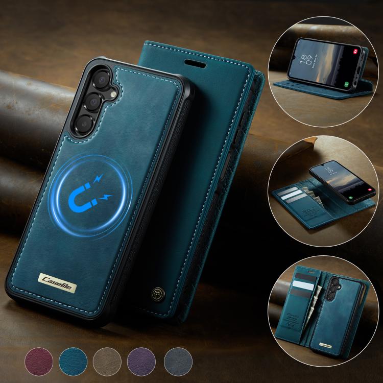 For Samsung Galaxy A15 CaseMe C49 Magnetic RFID Blocking Detachable Wallet Leather Phone Case