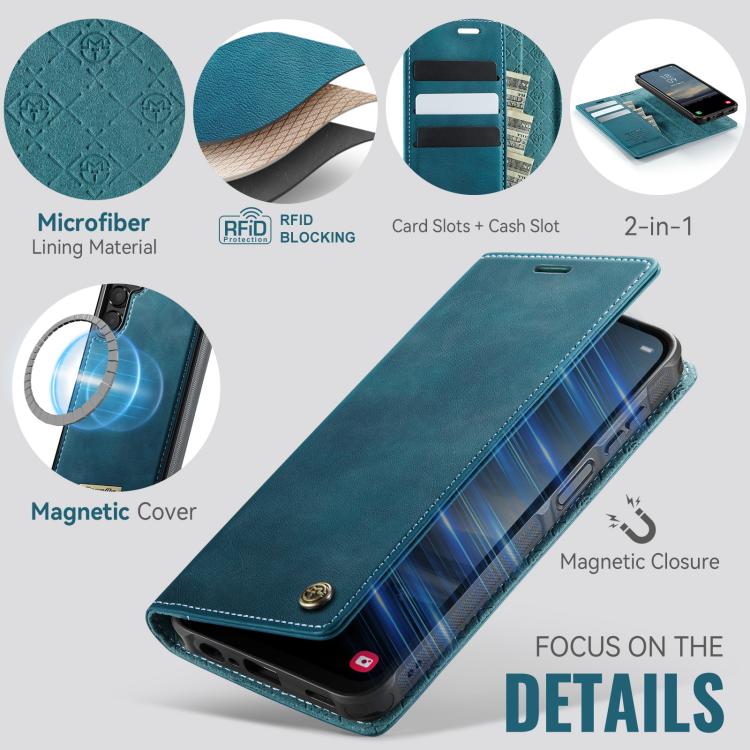 For Samsung Galaxy A15 CaseMe C49 Magnetic RFID Blocking Detachable Wallet Leather Phone Case