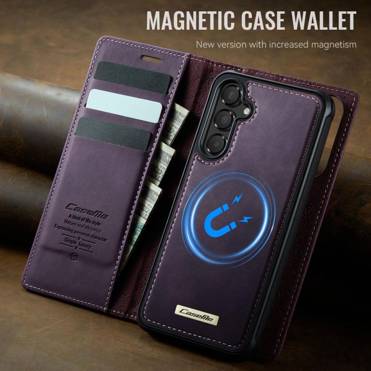 For Samsung Galaxy A15 CaseMe C49 Magnetic RFID Blocking Detachable Wallet Leather Phone Case