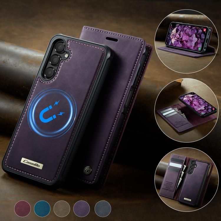 For Samsung Galaxy A15 CaseMe C49 Magnetic RFID Blocking Detachable Wallet Leather Phone Case