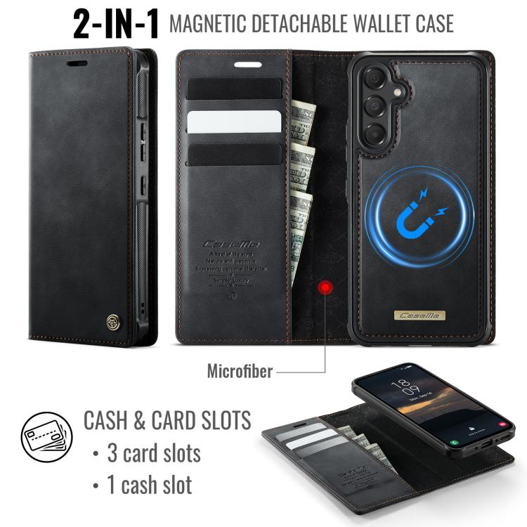 For Samsung Galaxy A54 5G CaseMe C49 Magnetic RFID Blocking Detachable Wallet Leather Phone Case