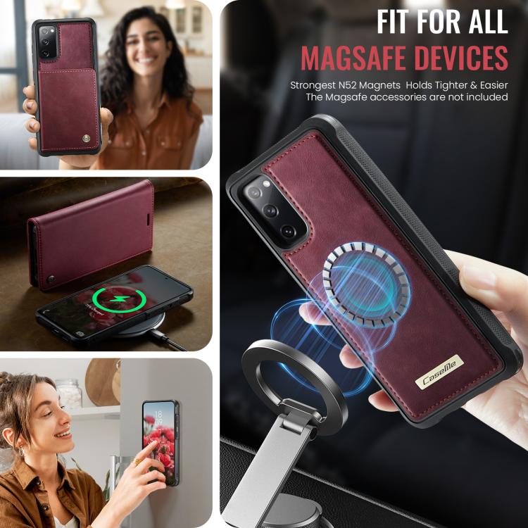 For Samsung Galaxy S20 FE CaseMe C49 Magnetic RFID Blocking Detachable Wallet Leather Phone Case