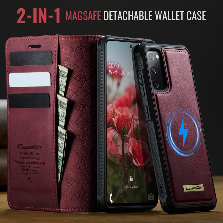 For Samsung Galaxy S20 FE CaseMe C49 Magnetic RFID Blocking Detachable Wallet Leather Phone Case