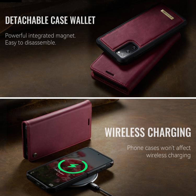 For Samsung Galaxy S20 FE CaseMe C49 Magnetic RFID Blocking Detachable Wallet Leather Phone Case