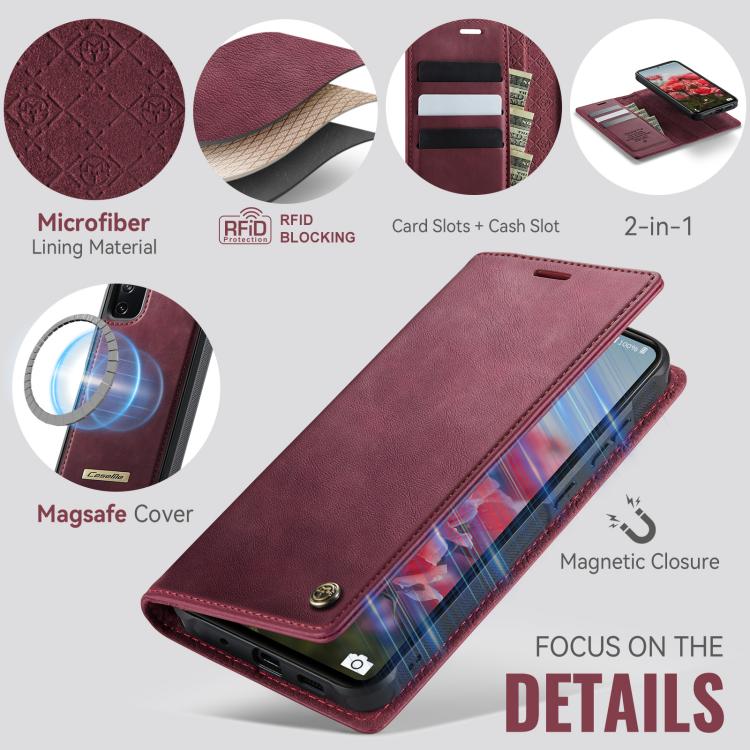 For Samsung Galaxy S20 FE CaseMe C49 Magnetic RFID Blocking Detachable Wallet Leather Phone Case