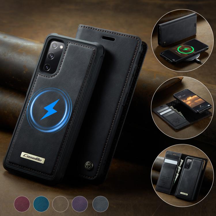 For Samsung Galaxy S20 FE CaseMe C49 Magnetic RFID Blocking Detachable Wallet Leather Phone Case