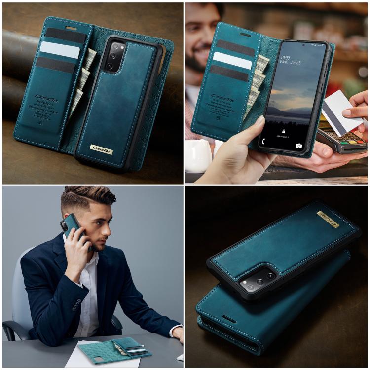 For Samsung Galaxy S20 FE CaseMe C49 Magnetic RFID Blocking Detachable Wallet Leather Phone Case