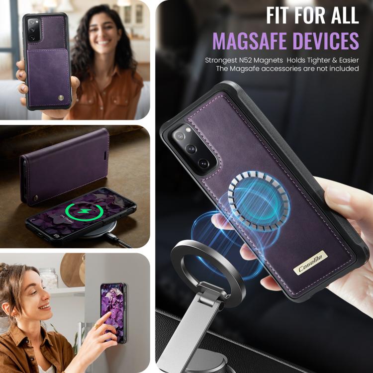 For Samsung Galaxy S20 FE CaseMe C49 Magnetic RFID Blocking Detachable Wallet Leather Phone Case
