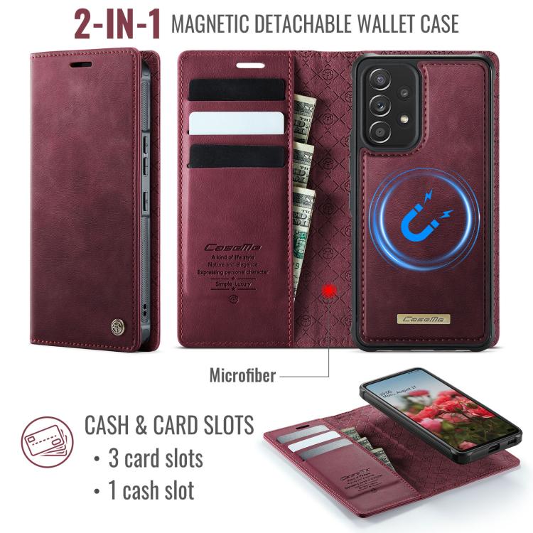 For Samsung Galaxy A53 5G CaseMe C49 Magnetic RFID Blocking Detachable Wallet Leather Phone Case