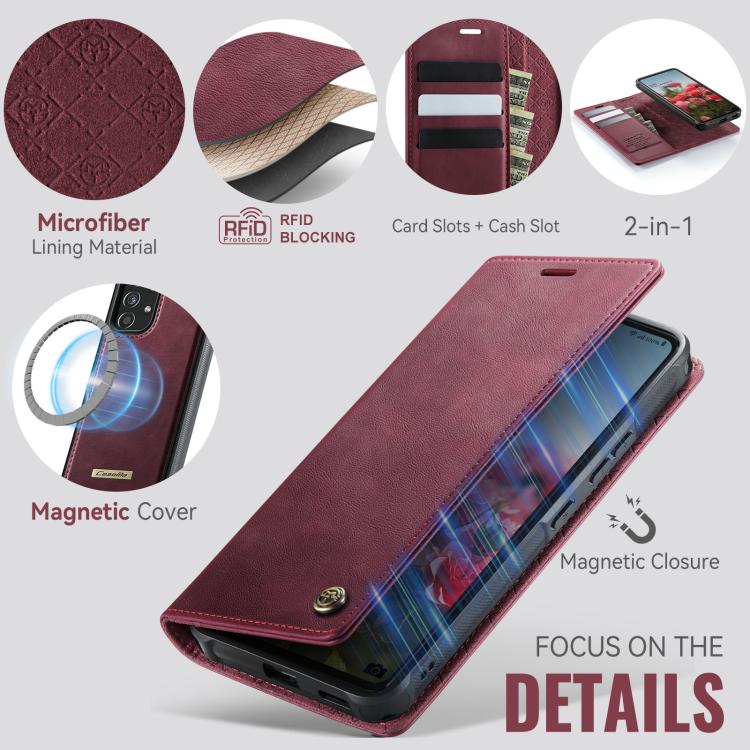For Samsung Galaxy A53 5G CaseMe C49 Magnetic RFID Blocking Detachable Wallet Leather Phone Case