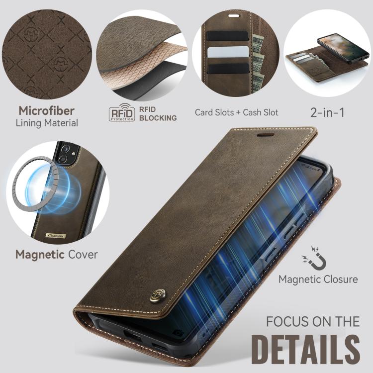 For Samsung Galaxy A53 5G CaseMe C49 Magnetic RFID Blocking Detachable Wallet Leather Phone Case