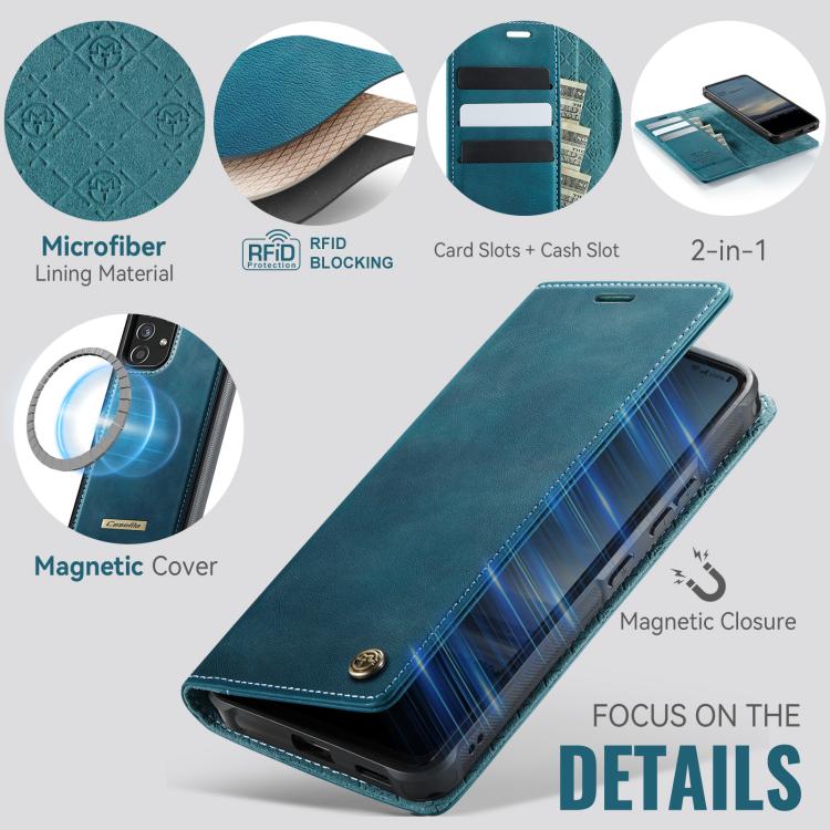 For Samsung Galaxy A53 5G CaseMe C49 Magnetic RFID Blocking Detachable Wallet Leather Phone Case