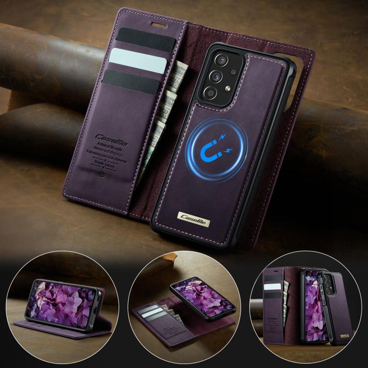 For Samsung Galaxy A53 5G CaseMe C49 Magnetic RFID Blocking Detachable Wallet Leather Phone Case