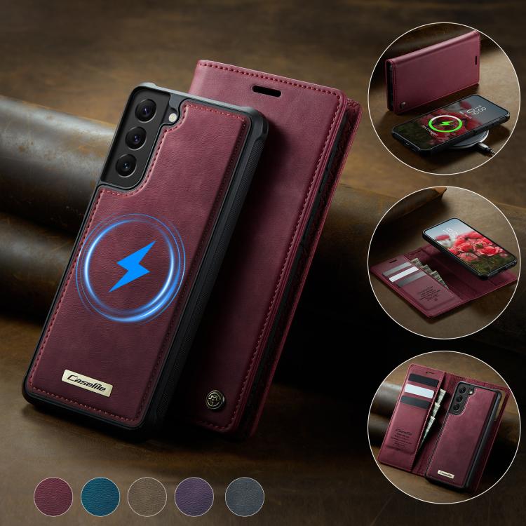For Samsung Galaxy S22+ 5G CaseMe C49 Magnetic RFID Blocking Detachable Wallet Leather Phone Case