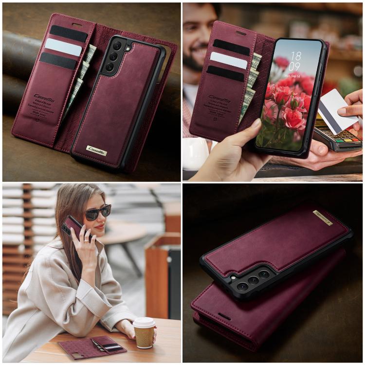 For Samsung Galaxy S22+ 5G CaseMe C49 Magnetic RFID Blocking Detachable Wallet Leather Phone Case