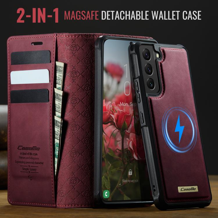 For Samsung Galaxy S22+ 5G CaseMe C49 Magnetic RFID Blocking Detachable Wallet Leather Phone Case