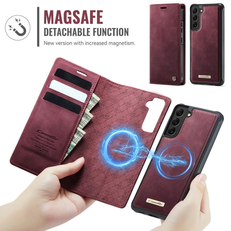For Samsung Galaxy S22+ 5G CaseMe C49 Magnetic RFID Blocking Detachable Wallet Leather Phone Case