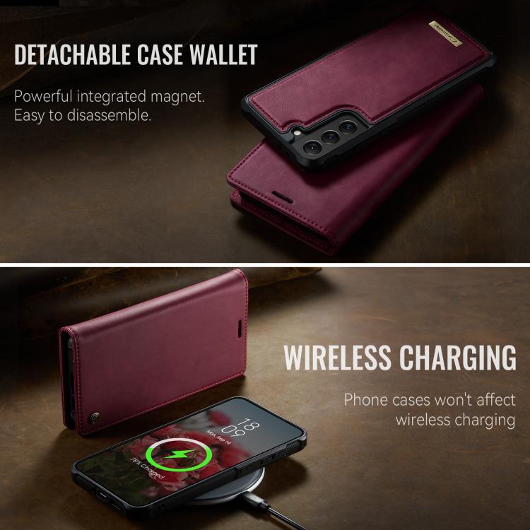 For Samsung Galaxy S22+ 5G CaseMe C49 Magnetic RFID Blocking Detachable Wallet Leather Phone Case