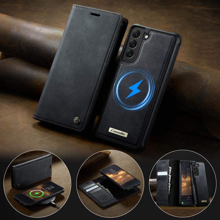 For Samsung Galaxy S22+ 5G CaseMe C49 Magnetic RFID Blocking Detachable Wallet Leather Phone Case